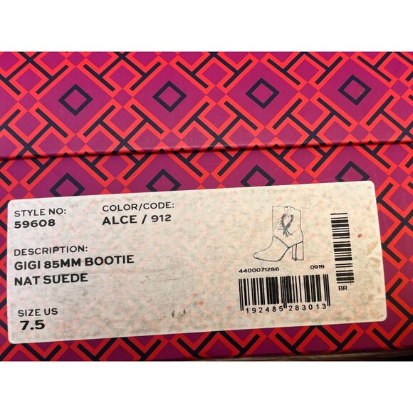 Tory Burch Suede Brown Block Heel Booties Size 7.5 - Picture 14 of 14